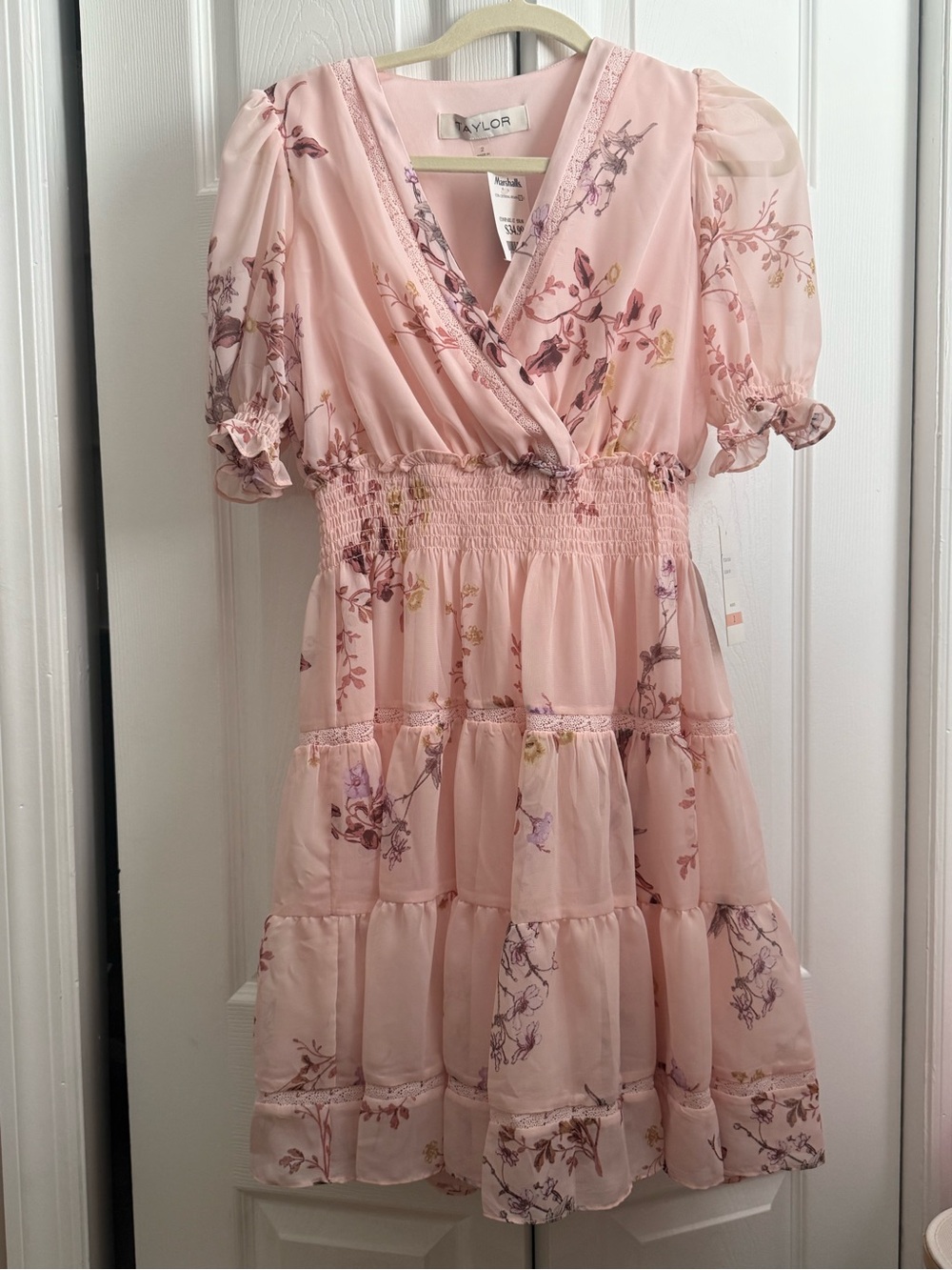 TAYLOR Floral Mini Dress Pink & Purple Size 2
